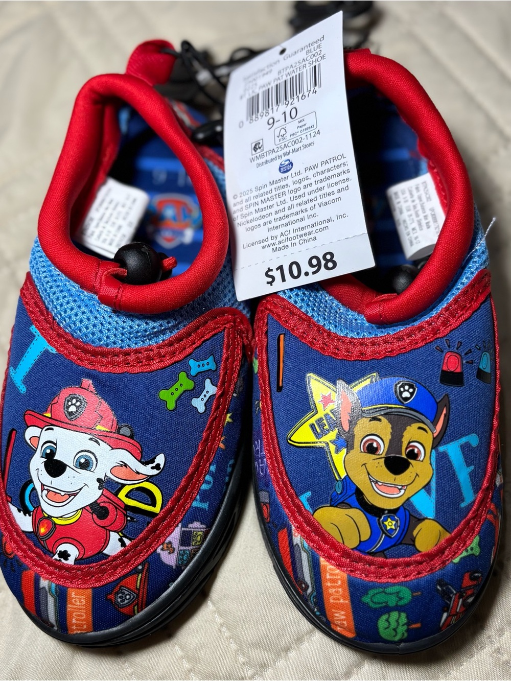 Paw Patrol Size 9-10 Water Slip-On Shoes